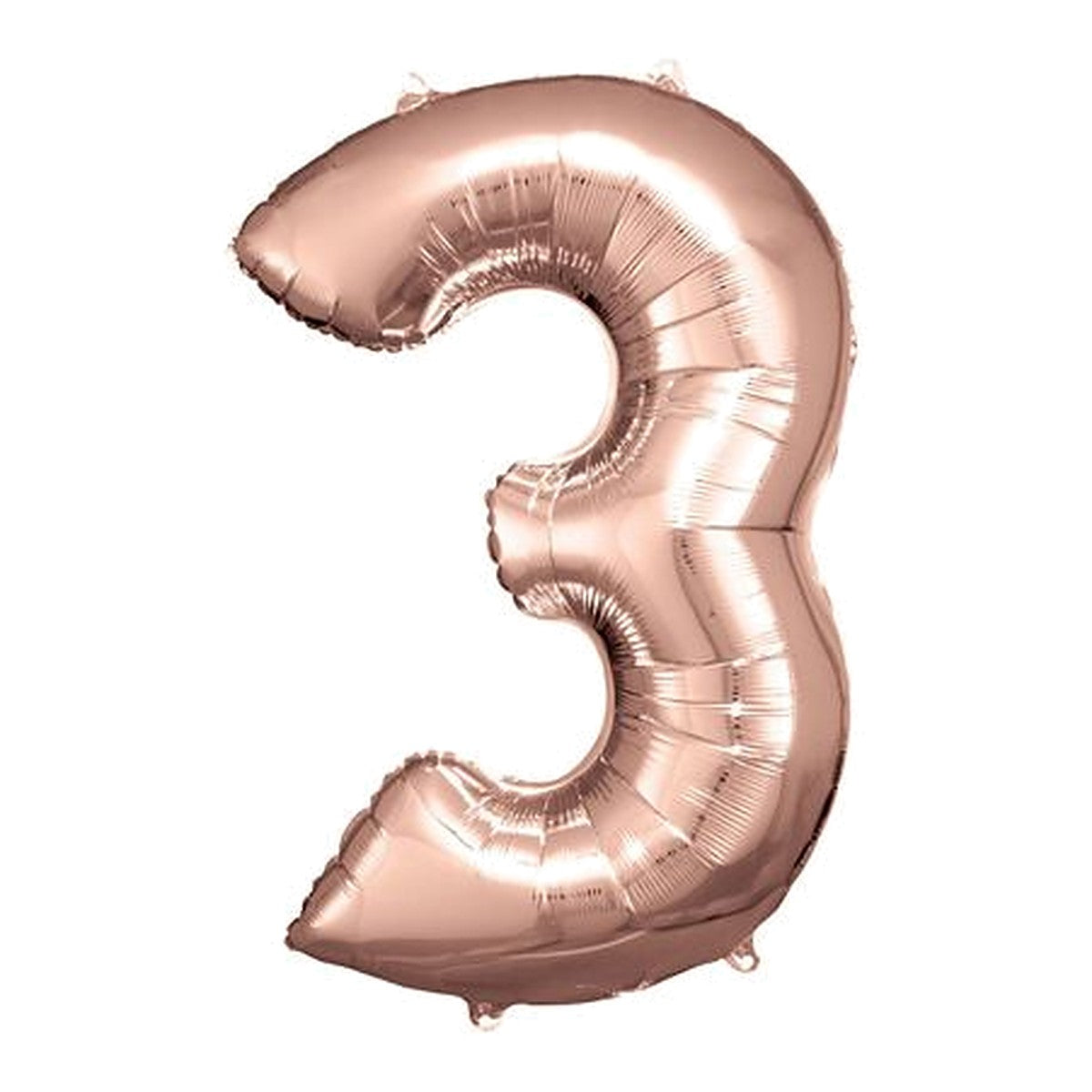 Zahlenballon Rosegold 0–9 (86 cm) – Zahl 3