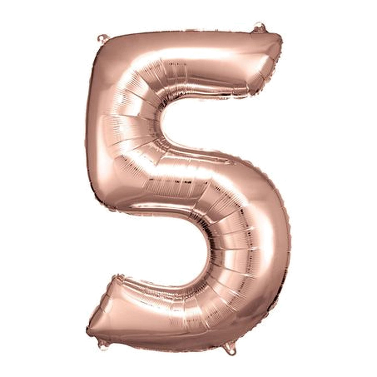 Zahlenballon Rosegold 0–9 (86 cm) – Zahl 5