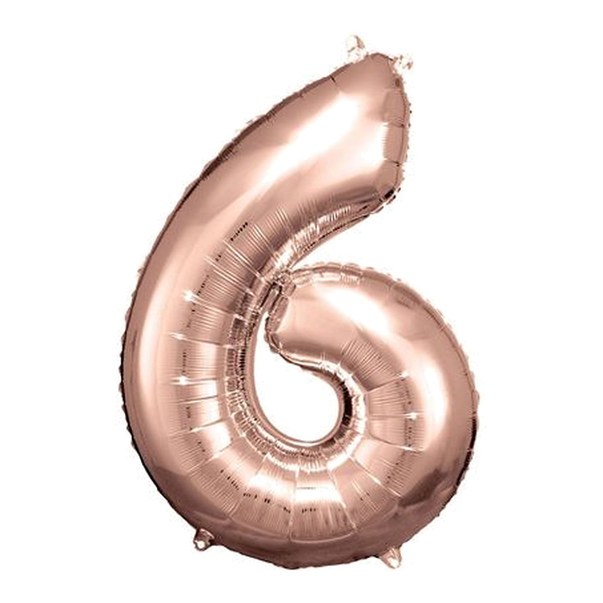 Zahlenballon Rosegold 0–9 (86 cm) – Zahl 6