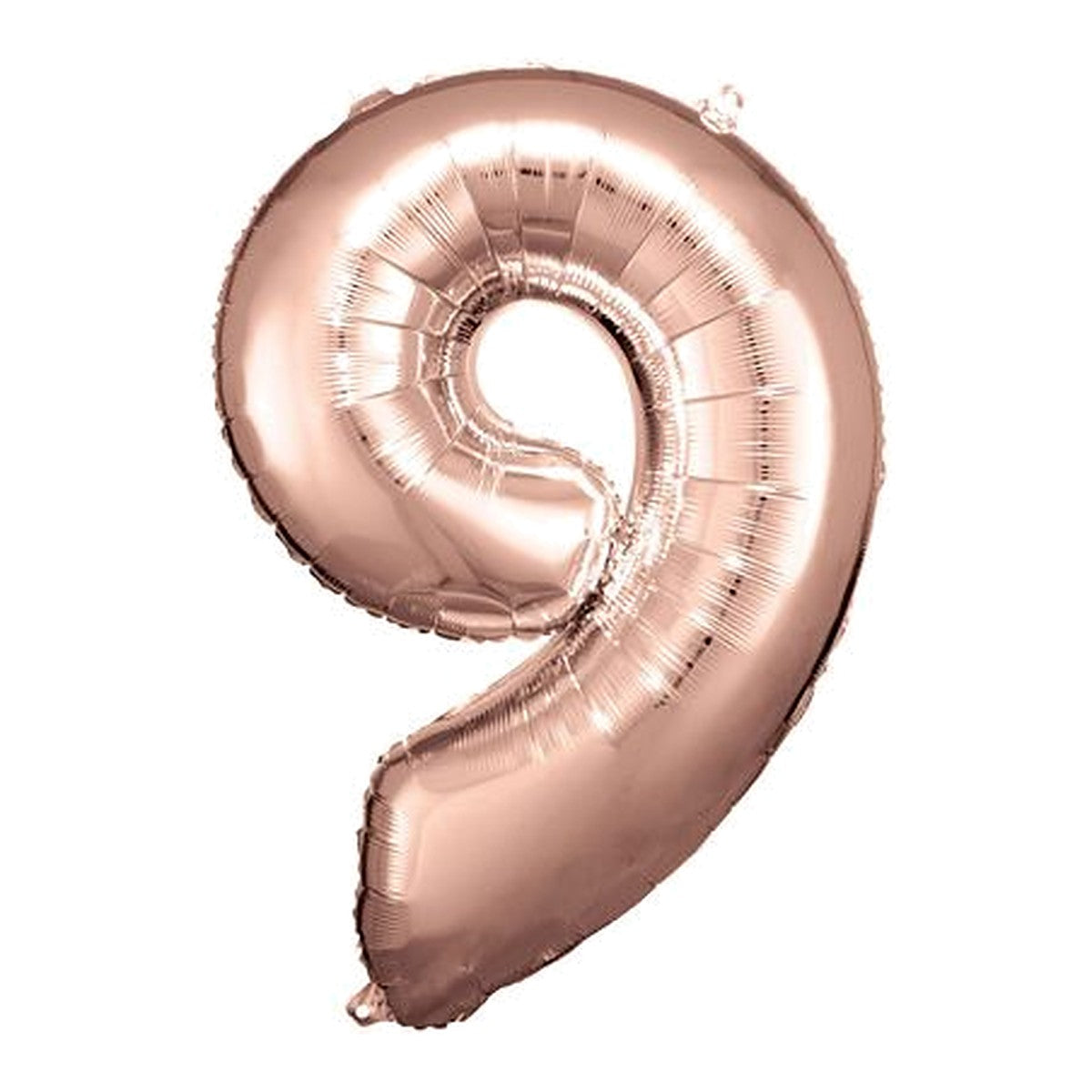 Zahlenballon Rosegold 0–9 (86 cm) – Zahl 9