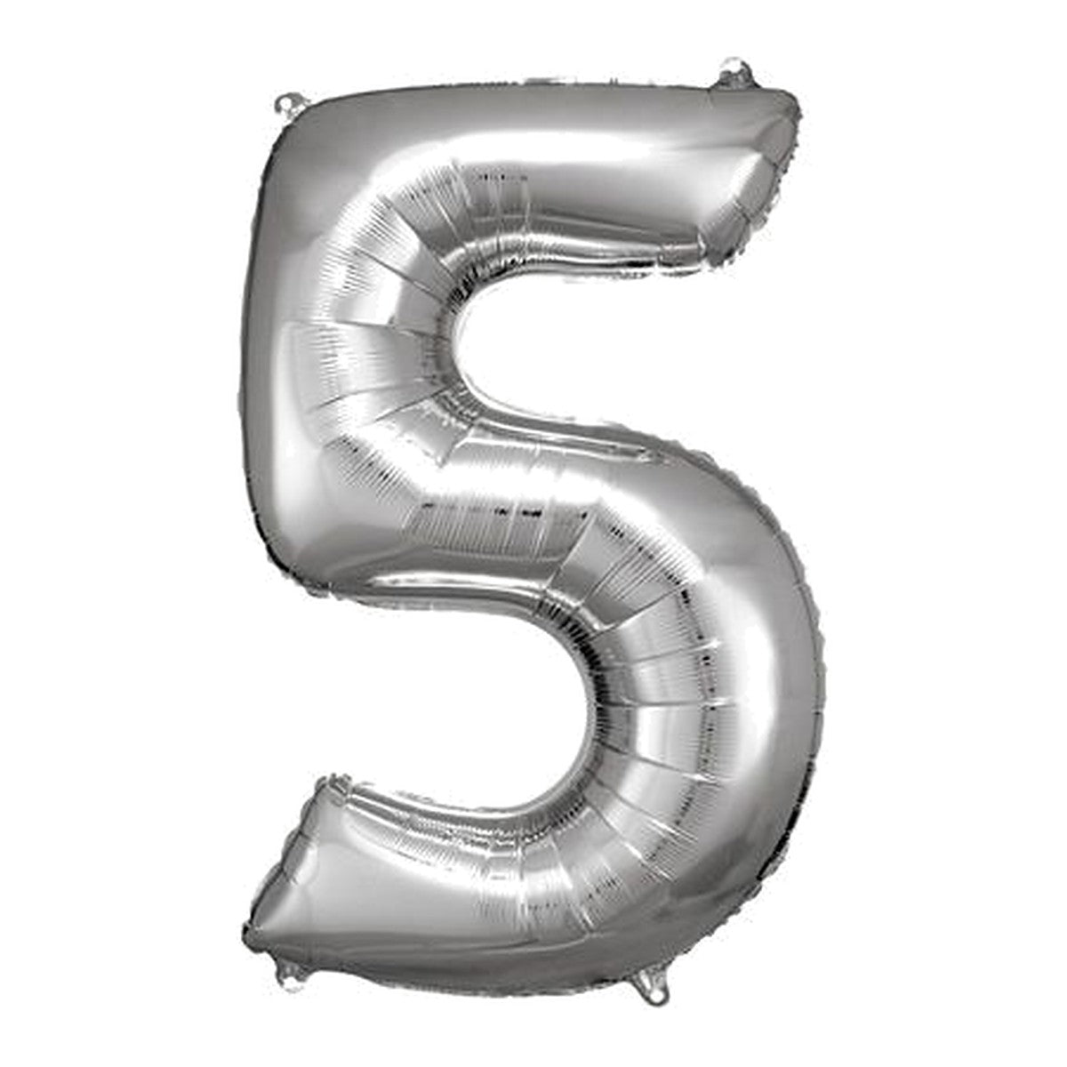 Zahlenballon Silber 0–9 (86 cm) – Zahl 5
