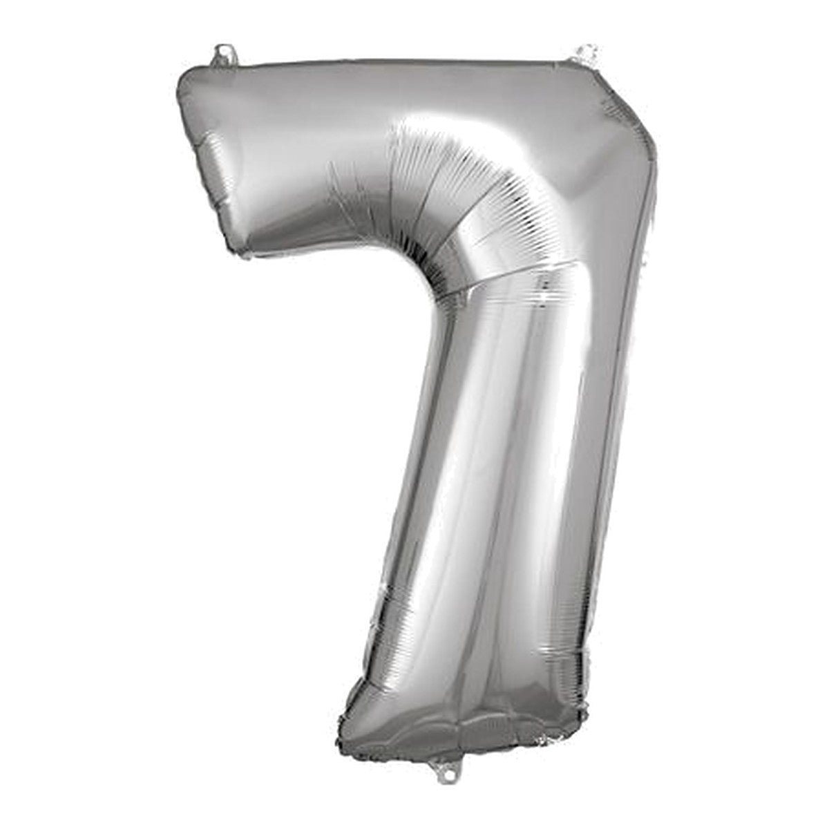Zahlenballon Silber 0–9 (86 cm) – Zahl 7