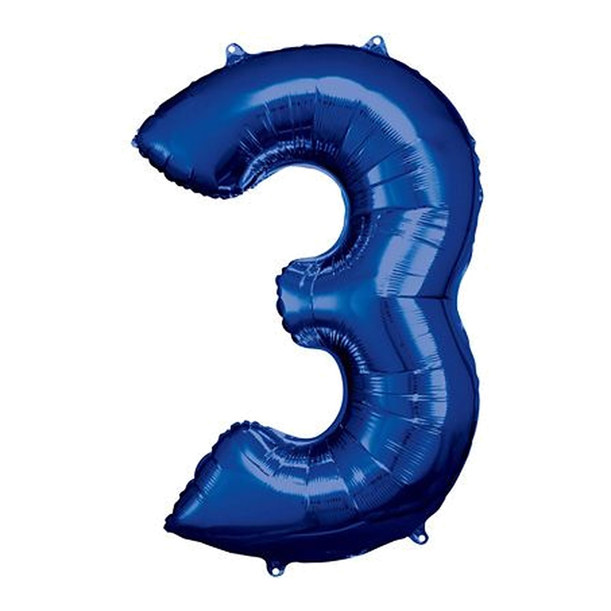 Zahlenballon Blau 0–9 (86 cm) – Zahl 3
