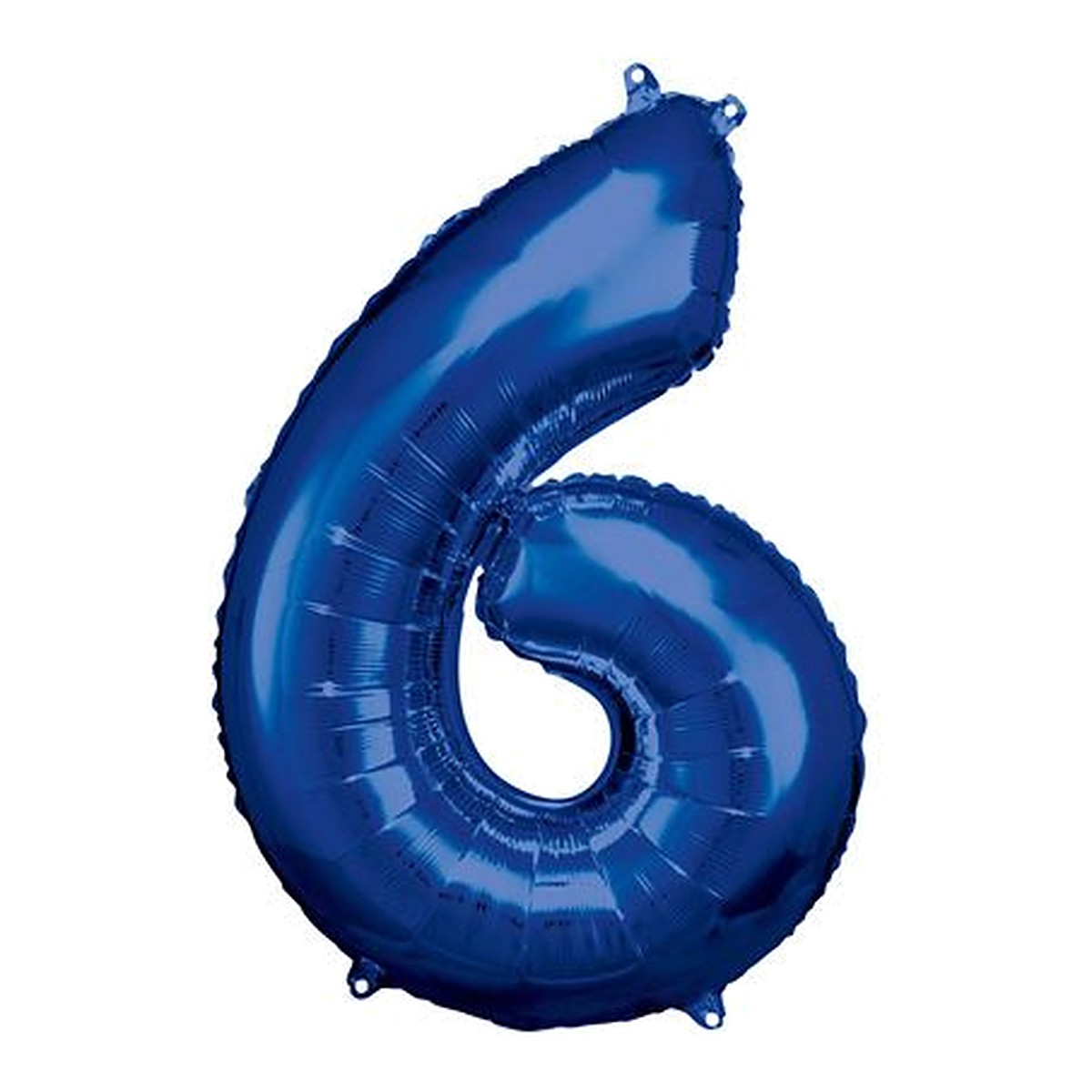 Zahlenballon Blau 0–9 (86 cm) – Zahl 6