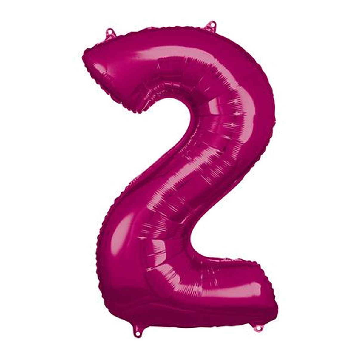Zahlenballon Pink 0–9 (86 cm) – Zahl 2
