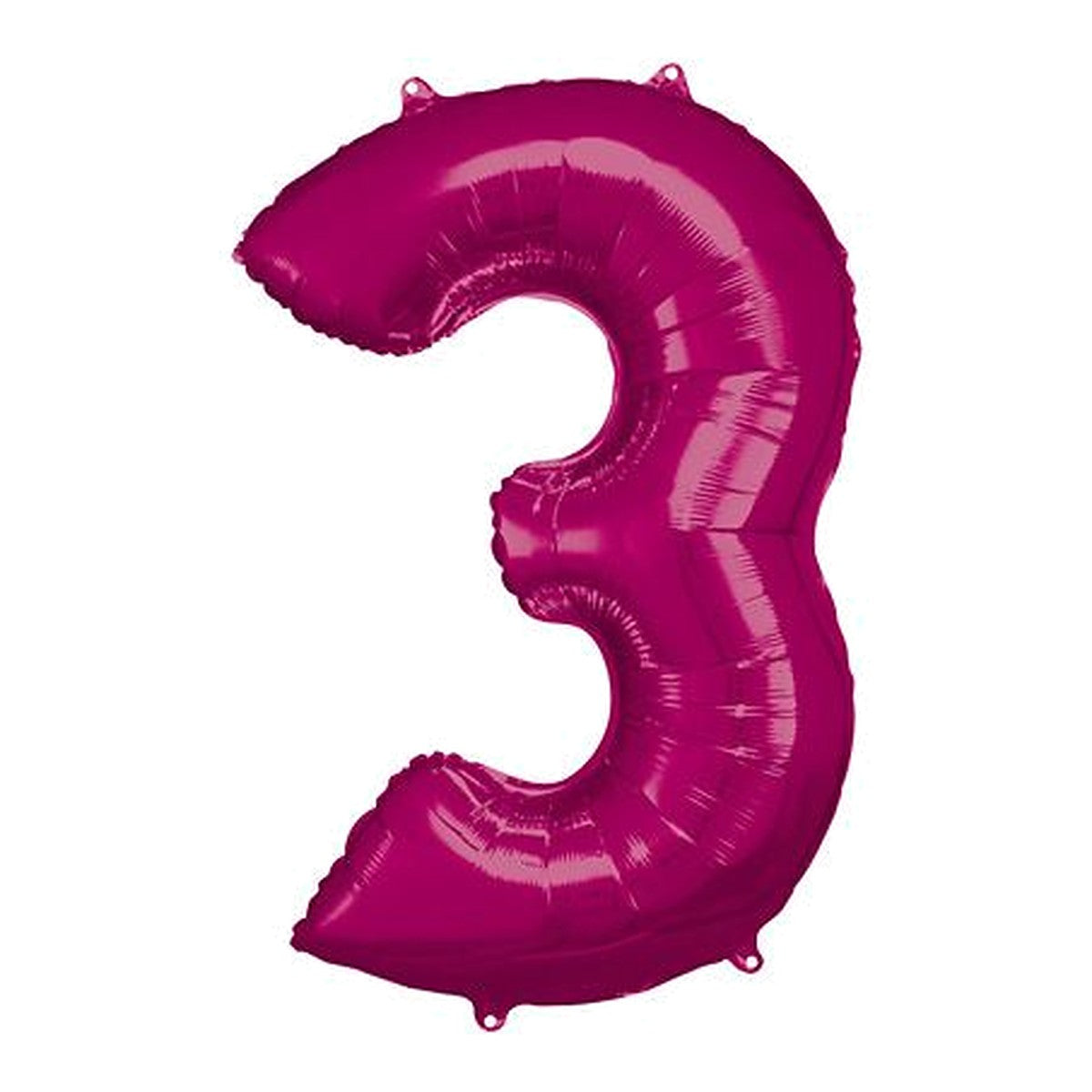 Zahlenballon Pink 0–9 (86 cm) – Zahl 3