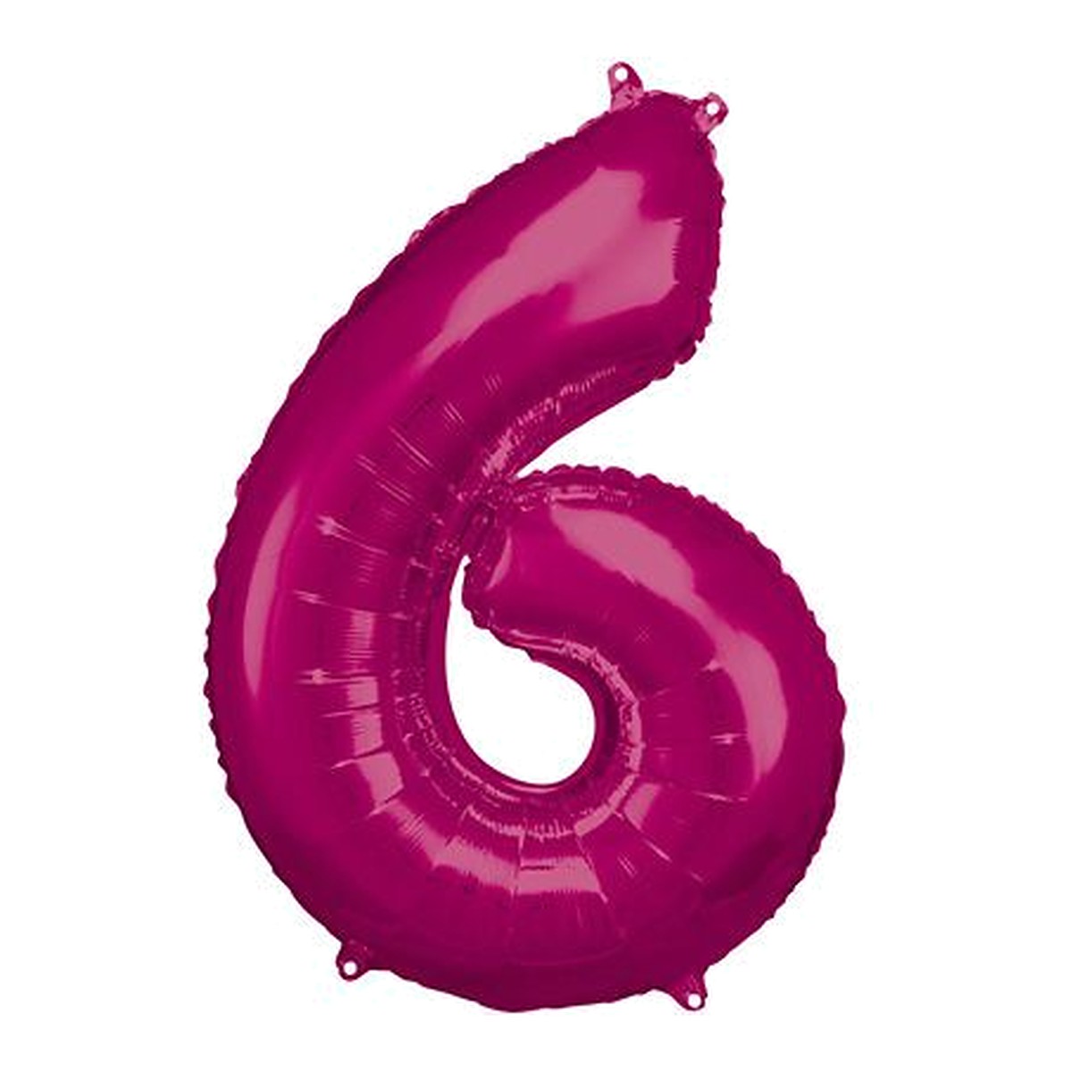 Zahlenballon Pink 0–9 (86 cm) – Zahl 6
