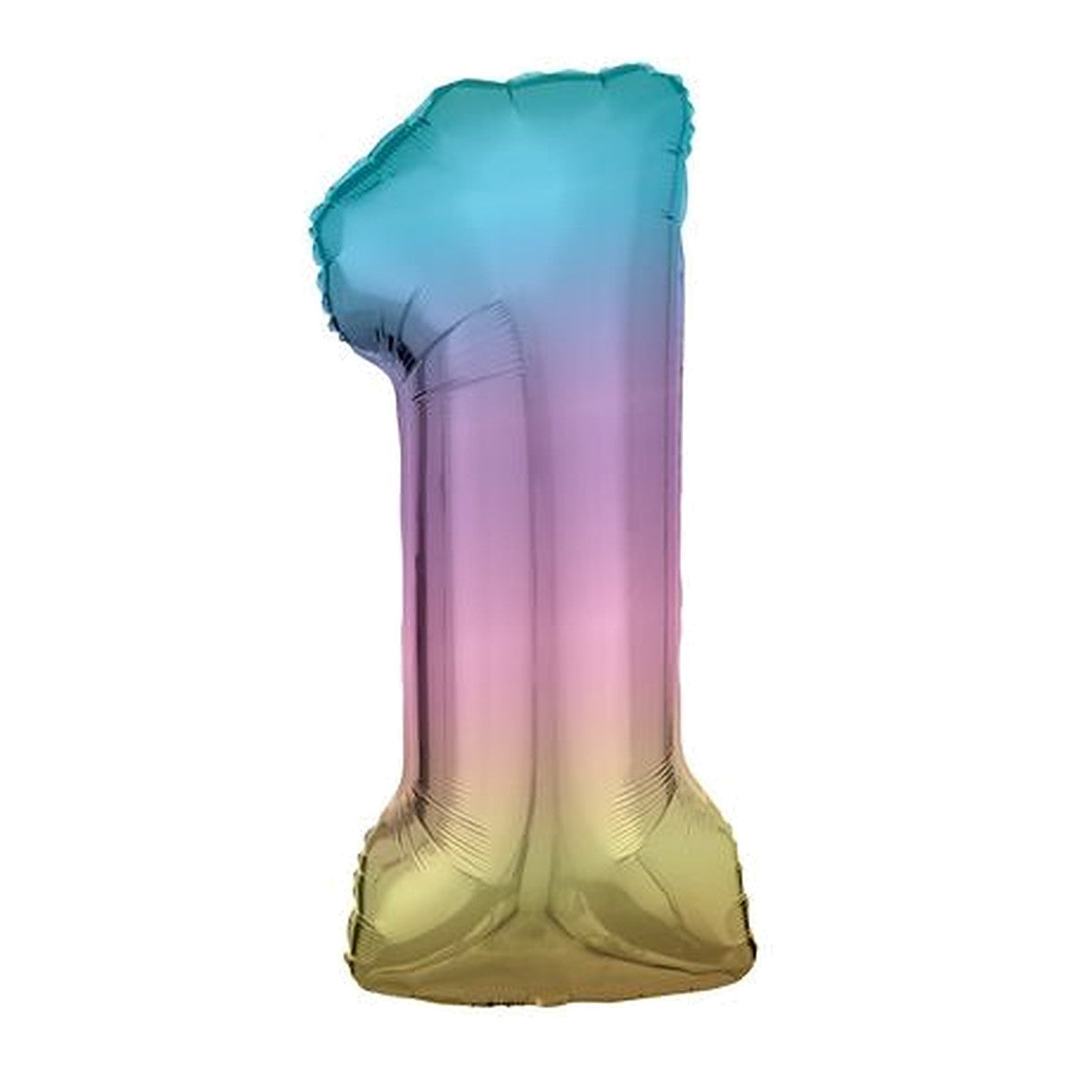 Zahlenballon Regenbogen 0–9 (86 cm) – Zahl 1