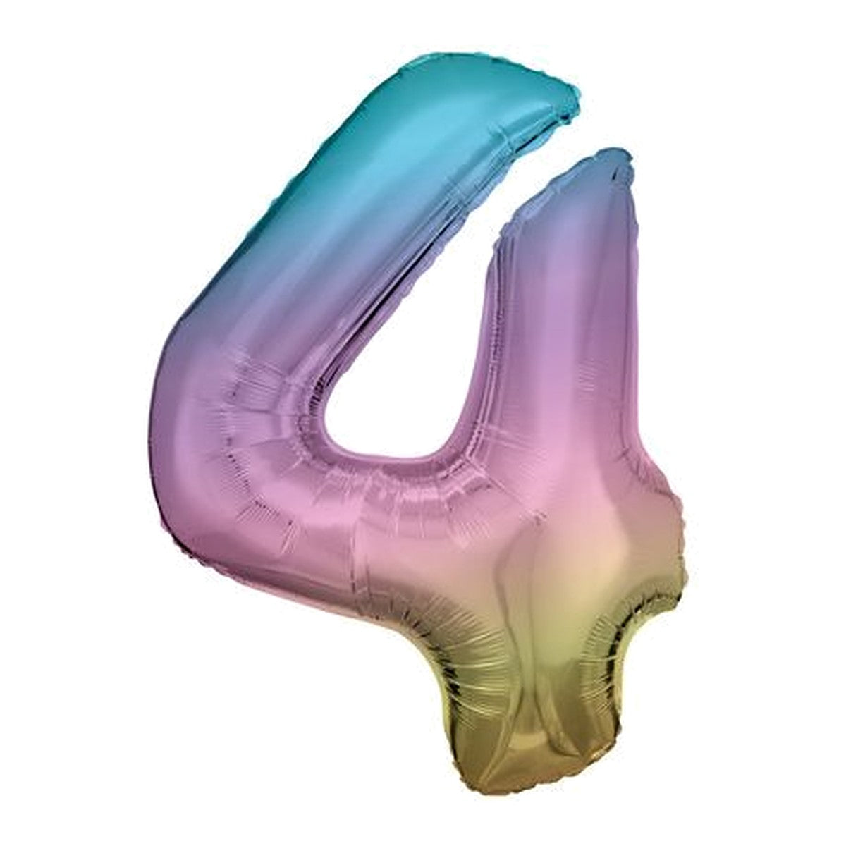 Zahlenballon Regenbogen 0–9 (86 cm) – Zahl 4