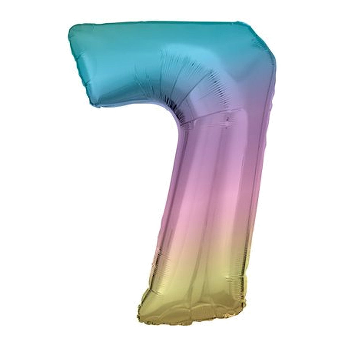 Zahlenballon Regenbogen 0–9 (86 cm) – Zahl 7