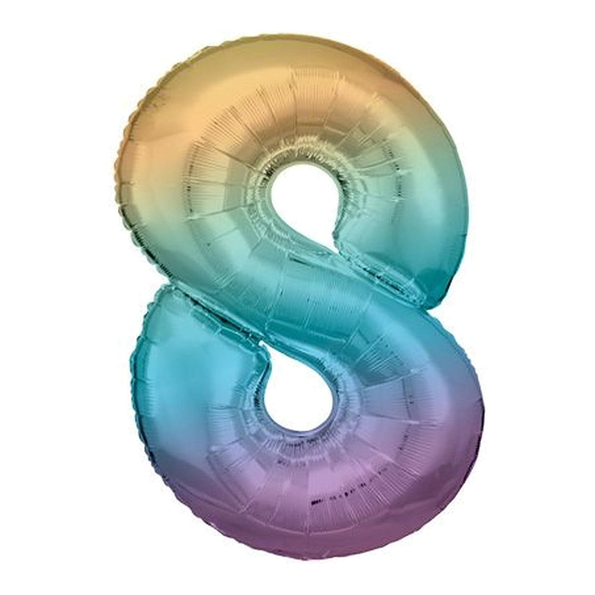 Zahlenballon Regenbogen 0–9 (86 cm) – Zahl 8