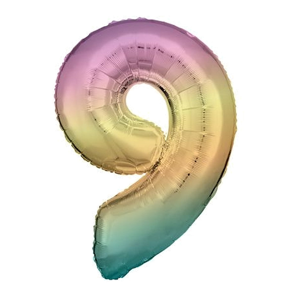 Zahlenballon Regenbogen 0–9 (86 cm) – Zahl 9