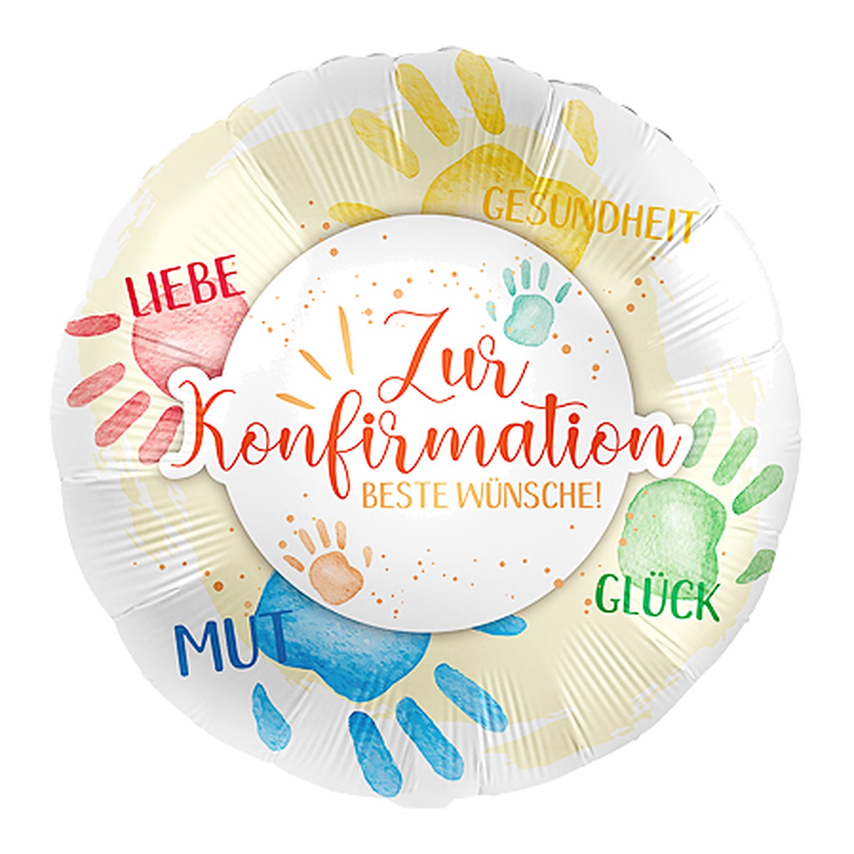 Konfirmation Hände Folienballon – Grösse: Midi · ungefüllt