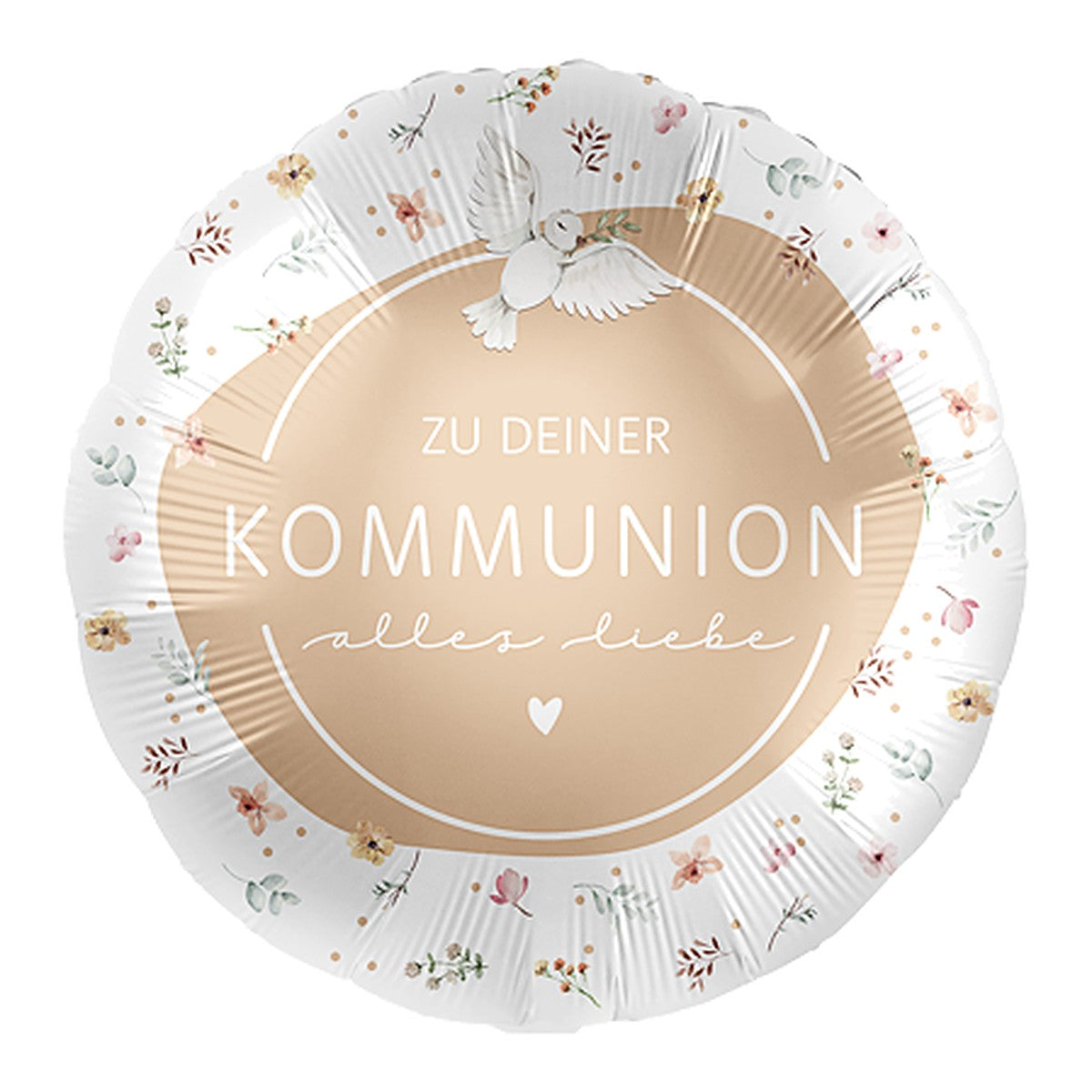 Kommunion Taube Folienballon – Grösse: Midi · ungefüllt