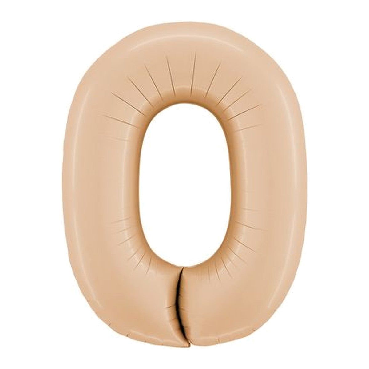 Zahlenballon Beige Satin 0–9 (86 cm) – Zahl 0