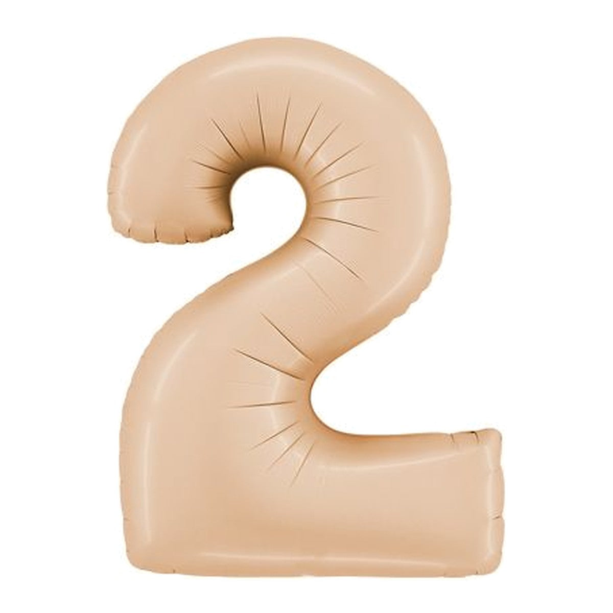 Zahlenballon Beige Satin 0–9 (86 cm) – Zahl 2