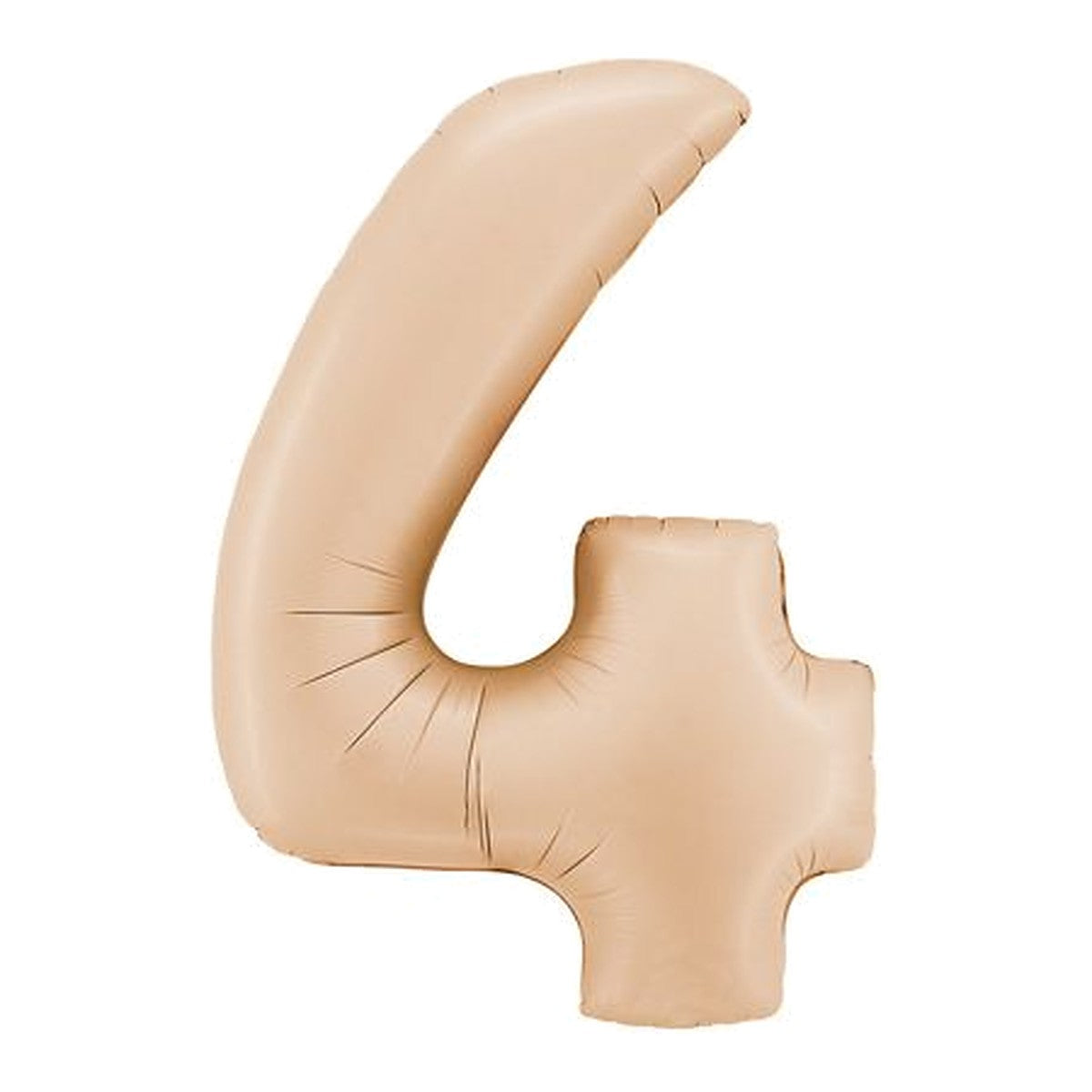 Zahlenballon Beige Satin 0–9 (86 cm) – Zahl 4