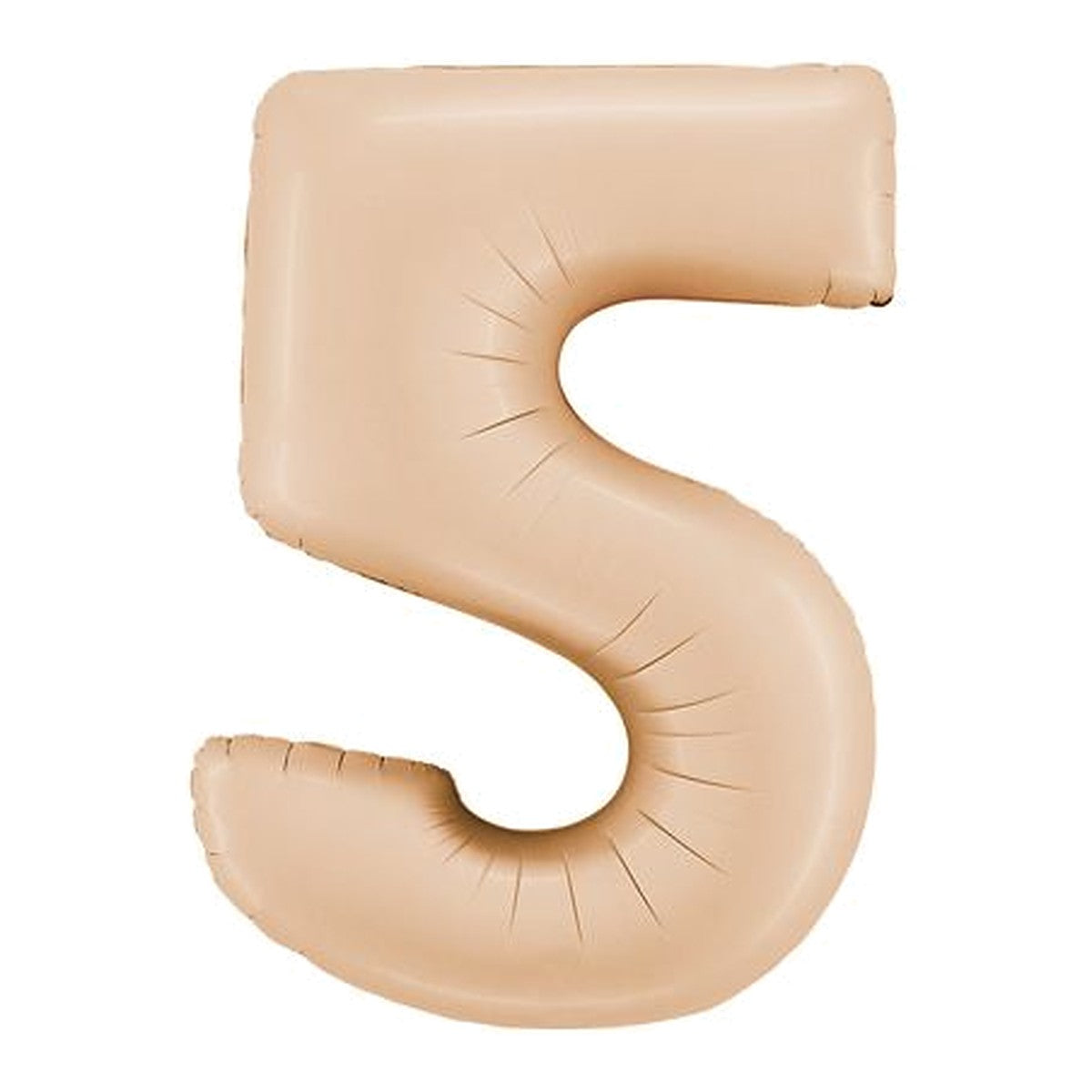 Zahlenballon Beige Satin 0–9 (86 cm) – Zahl 5
