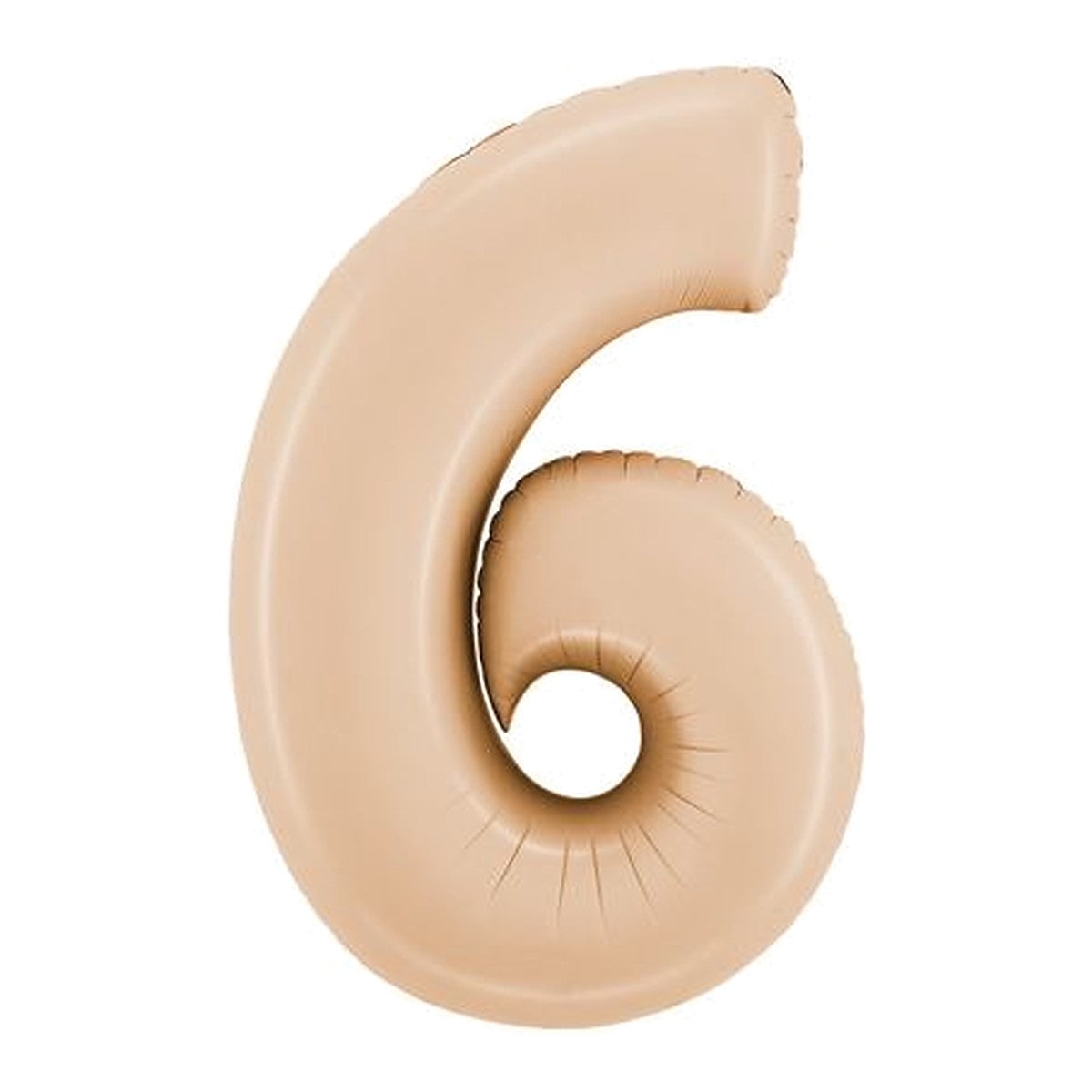 Zahlenballon Beige Satin 0–9 (86 cm) – Zahl 6