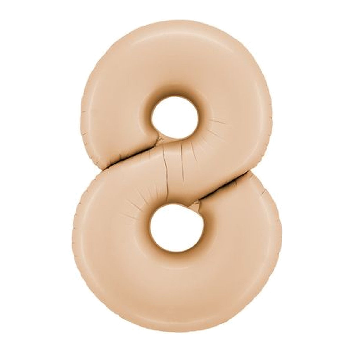 Zahlenballon Beige Satin 0–9 (86 cm) – Zahl 8