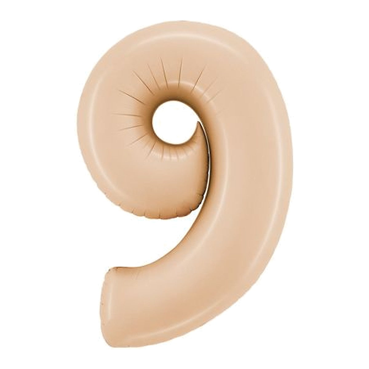 Zahlenballon Beige Satin 0–9 (86 cm) – Zahl 9