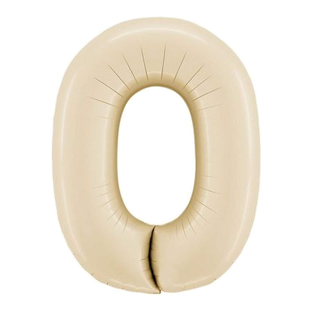 Zahlenballon Creme Satin 0–9 (86 cm) – Zahl 0