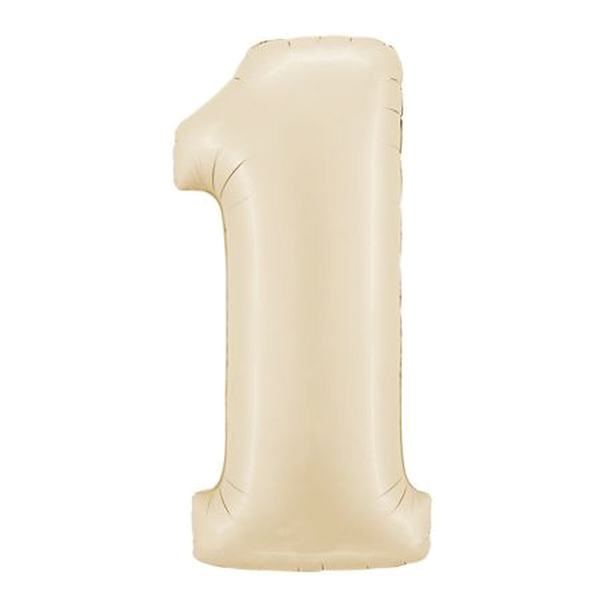 Zahlenballon Creme Satin 0–9 (86 cm) – Zahl 1