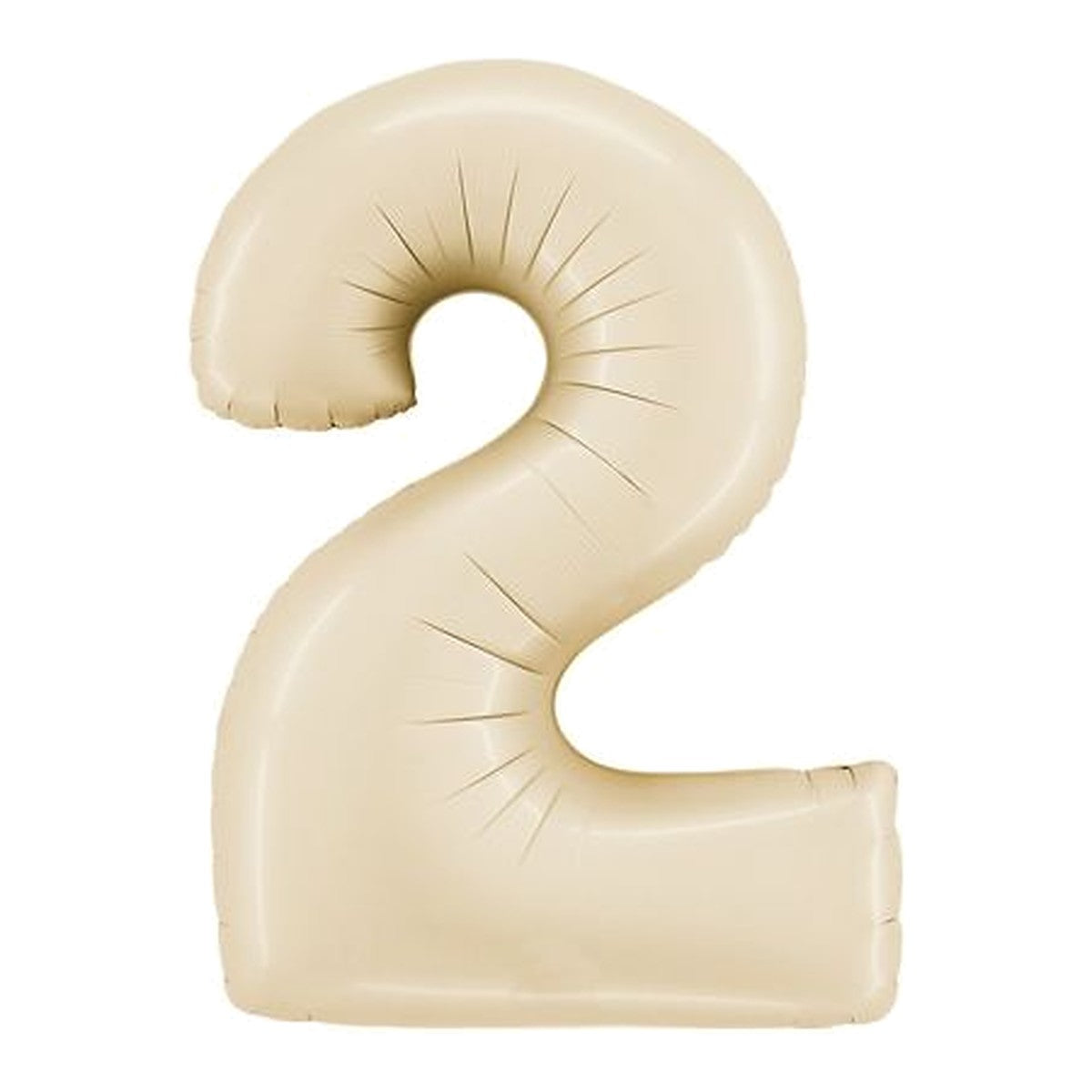 Zahlenballon Creme Satin 0–9 (86 cm) – Zahl 2