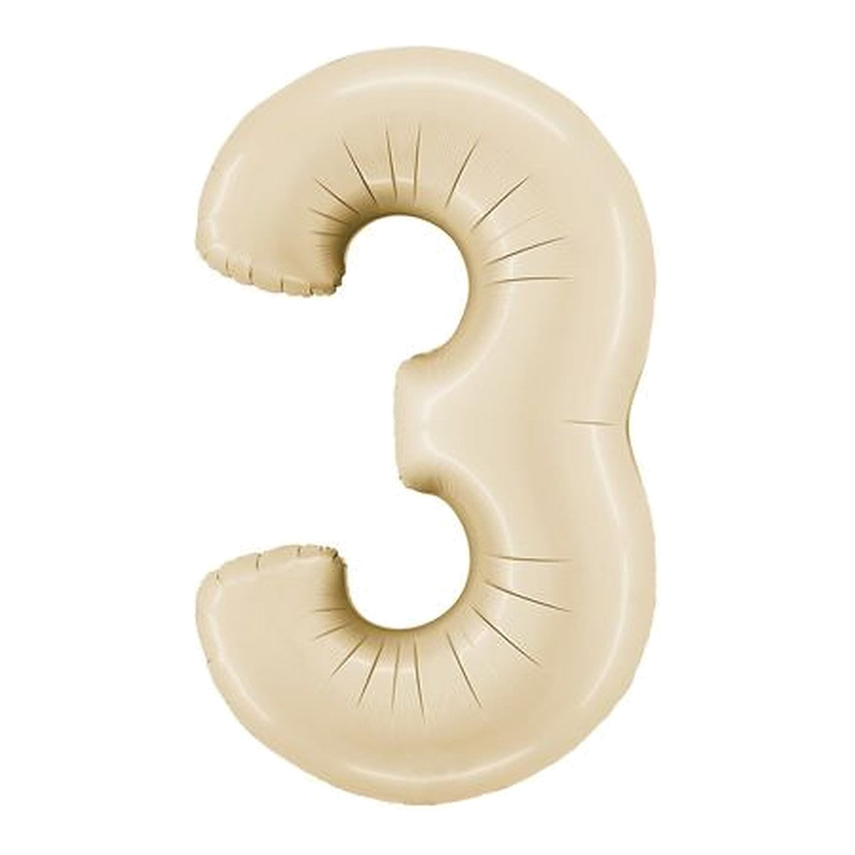 Zahlenballon Creme Satin 0–9 (86 cm) – Zahl 3