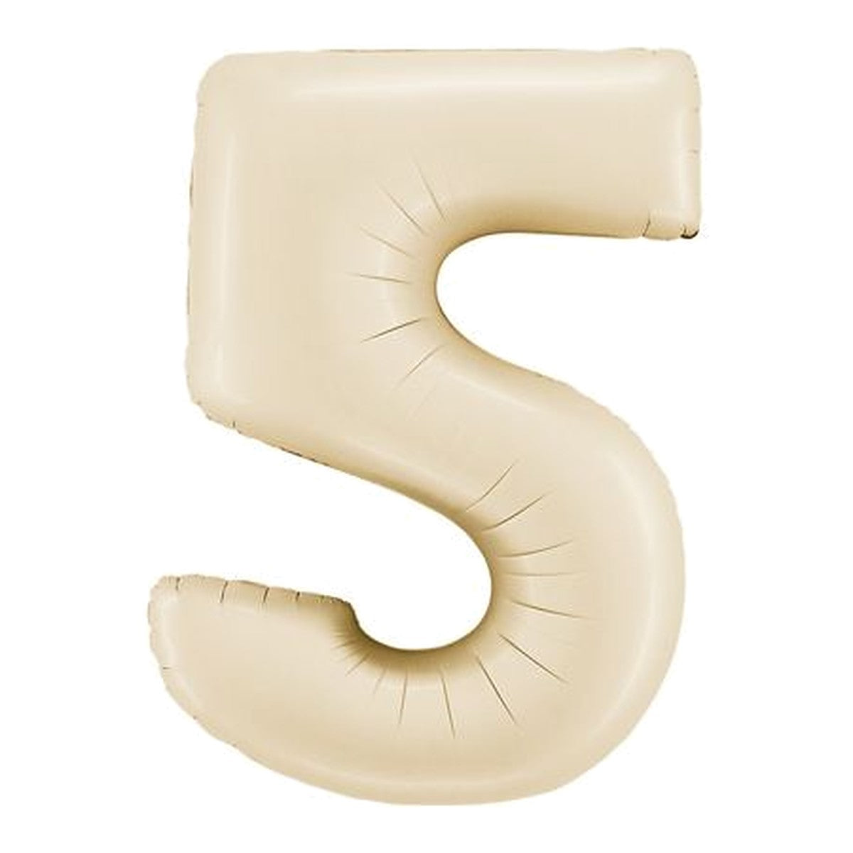 Zahlenballon Creme Satin 0–9 (86 cm) – Zahl 5