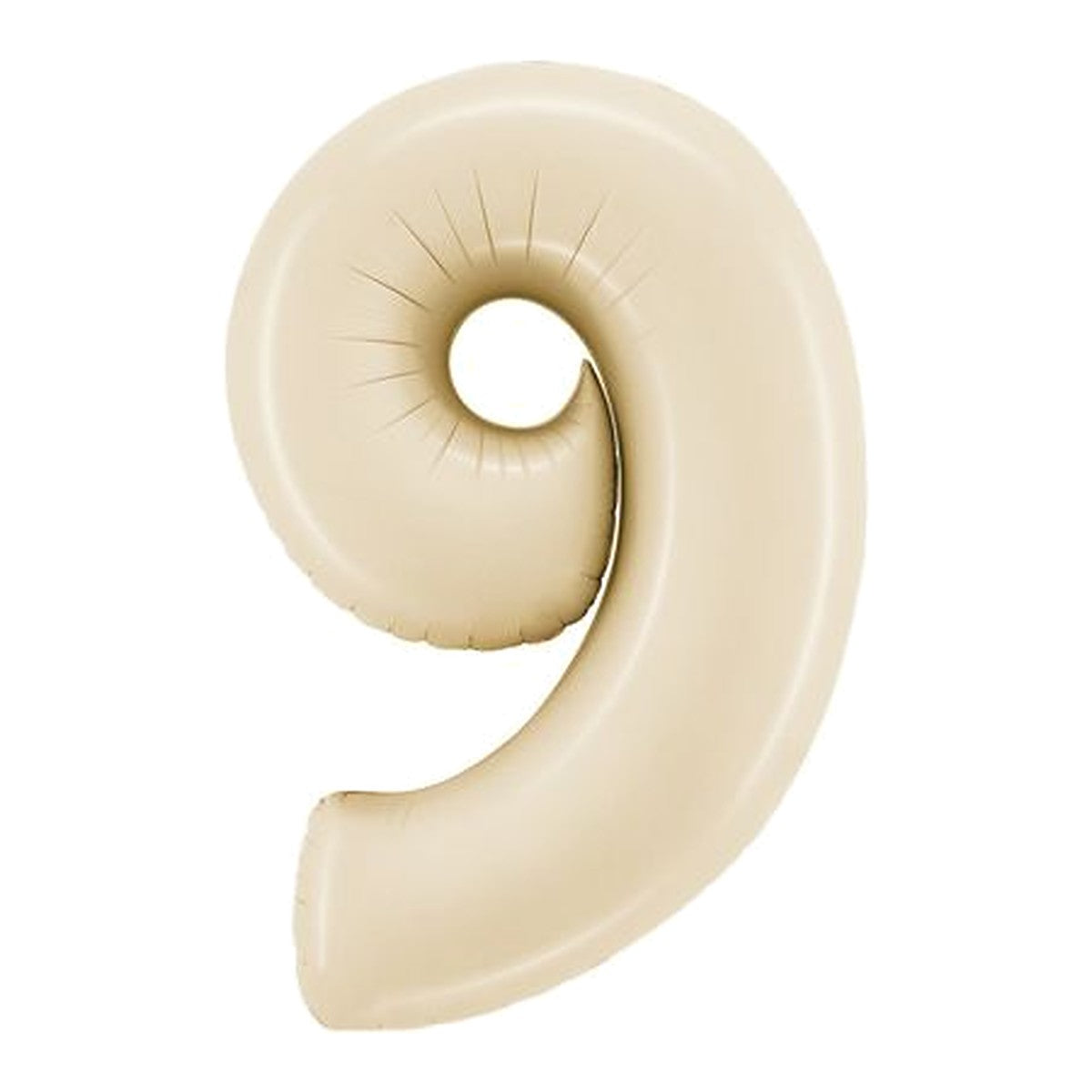 Zahlenballon Creme Satin 0–9 (86 cm) – Zahl 9
