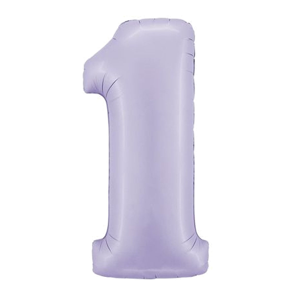 Zahlenballon Lavendel Satin 0–9 (86 cm) – Zahl 1