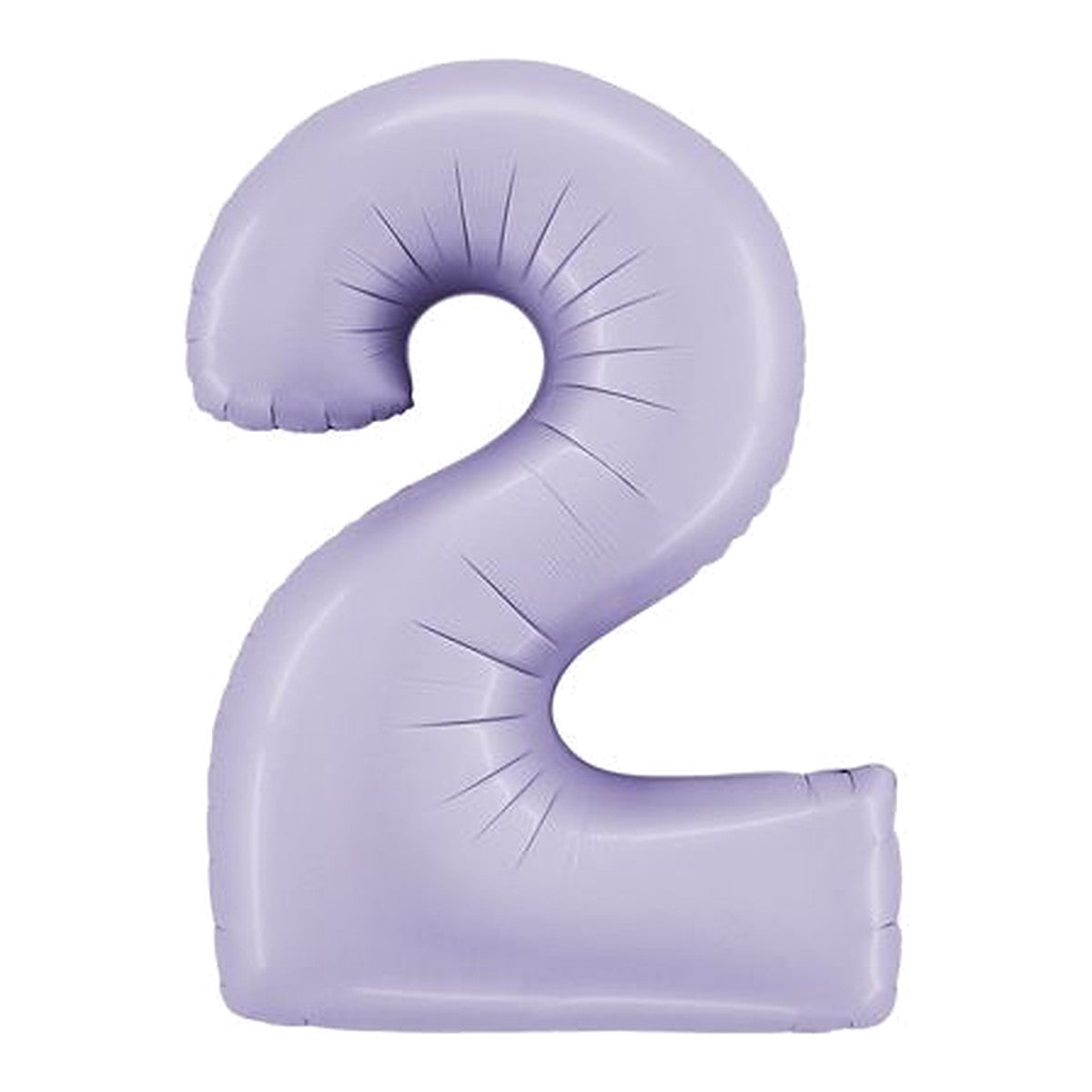 Zahlenballon Lavendel Satin 0–9 (86 cm) – Zahl 2
