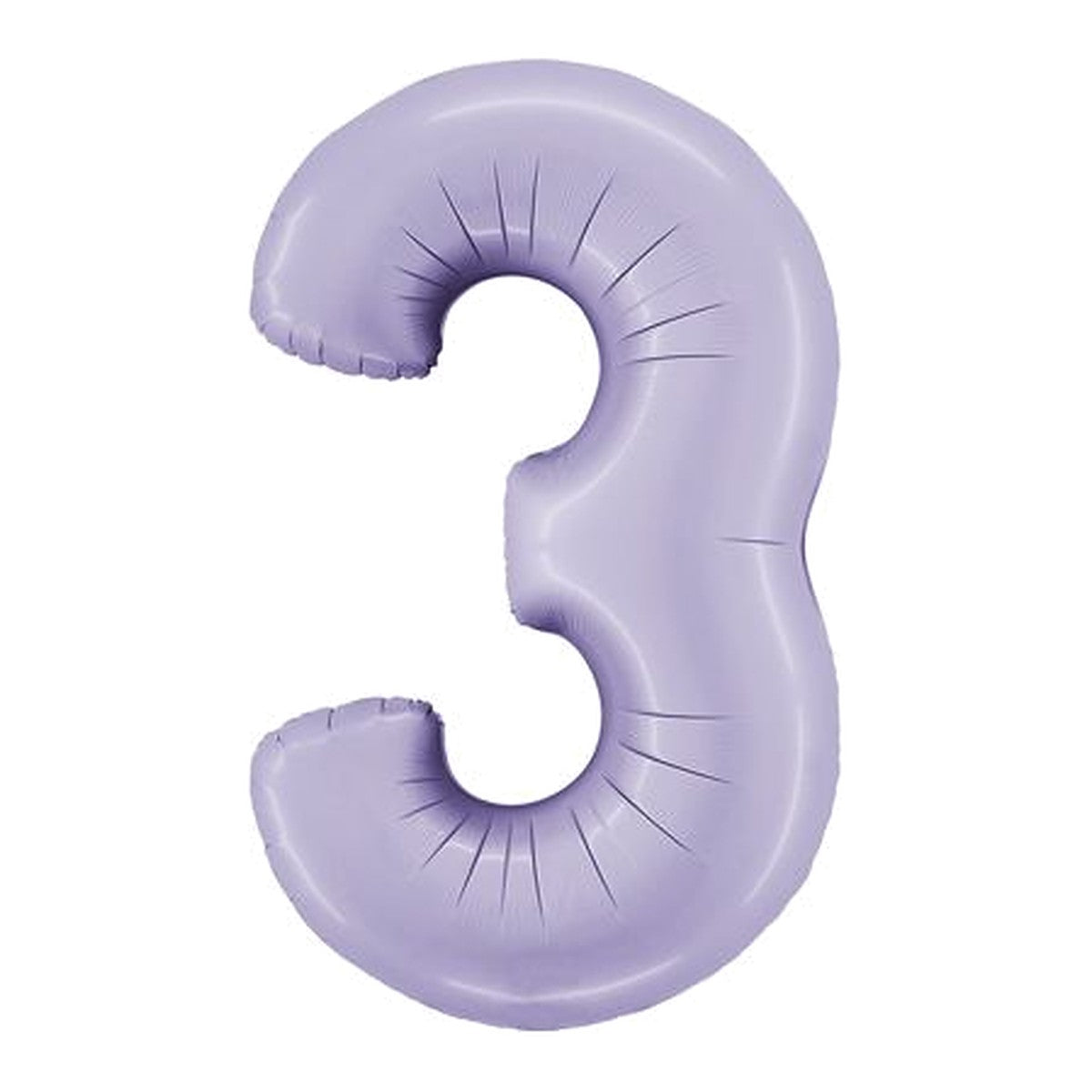 Zahlenballon Lavendel Satin 0–9 (86 cm) – Zahl 3