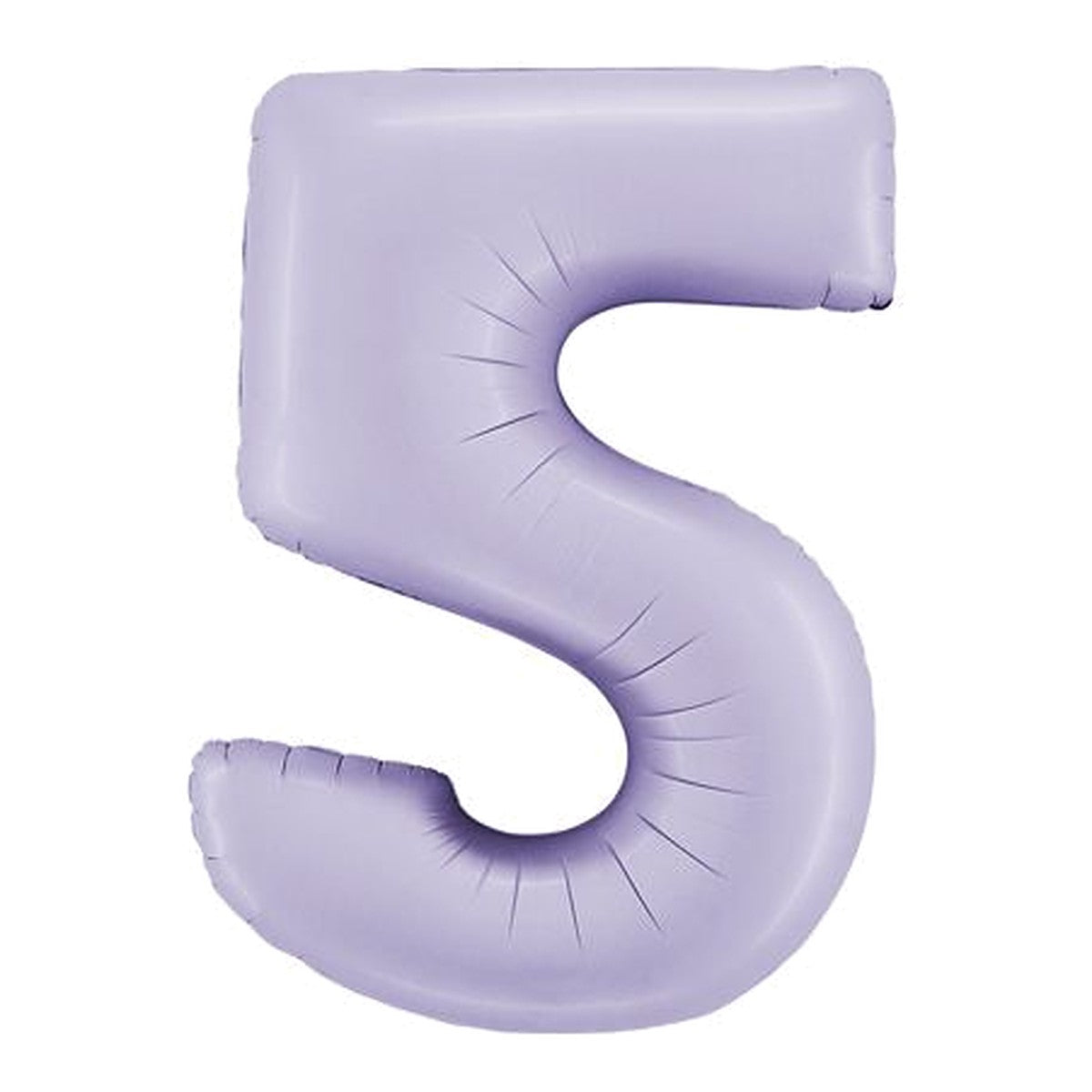 Zahlenballon Lavendel Satin 0–9 (86 cm) – Zahl 5