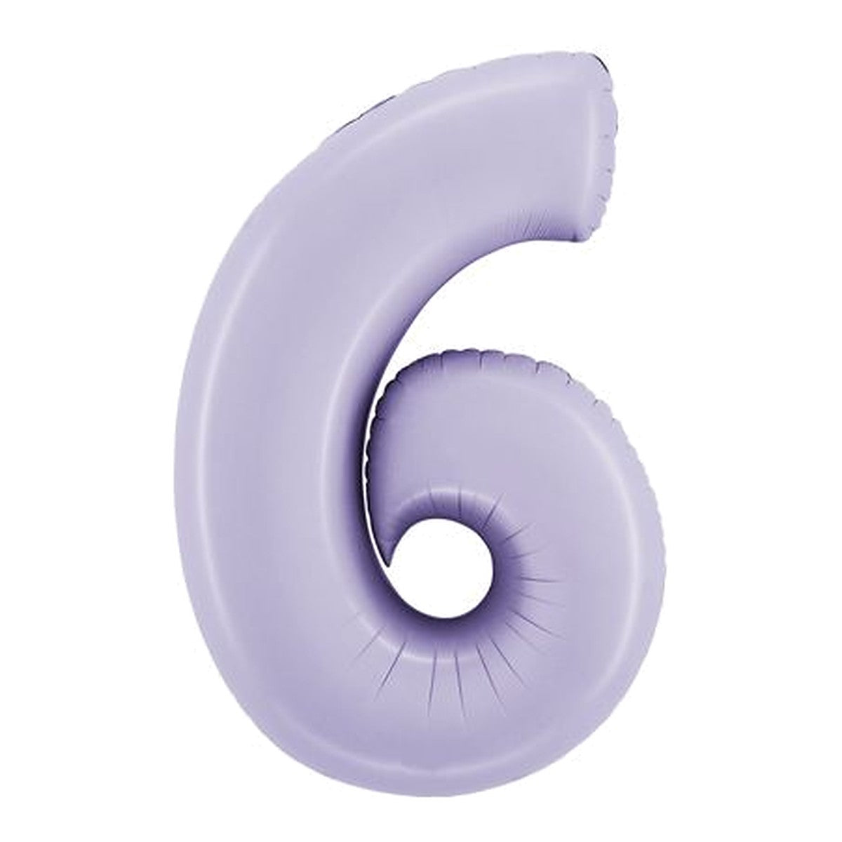 Zahlenballon Lavendel Satin 0–9 (86 cm) – Zahl 6
