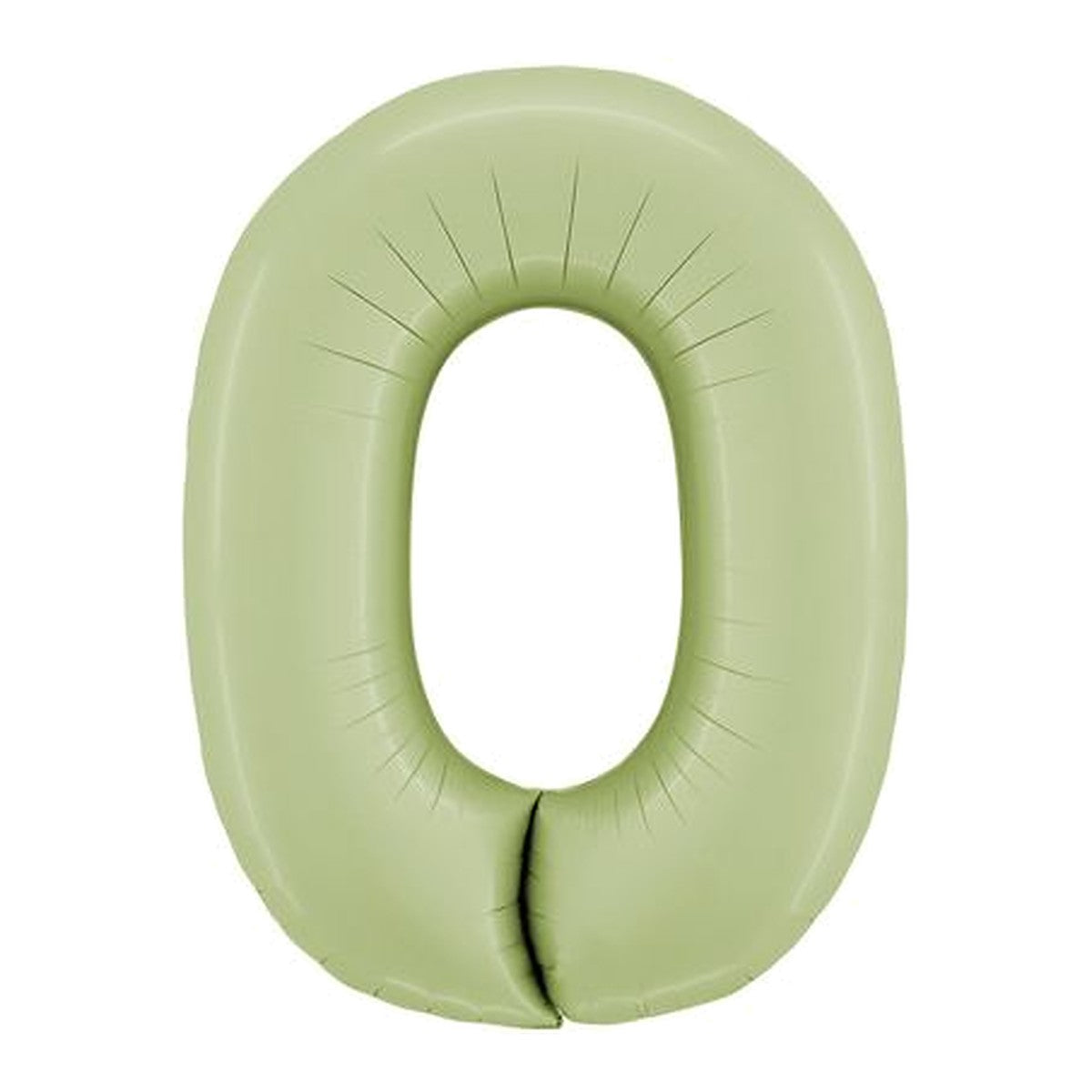 Zahlenballon Olive Satin 0–9 (86 cm) – Zahl 0
