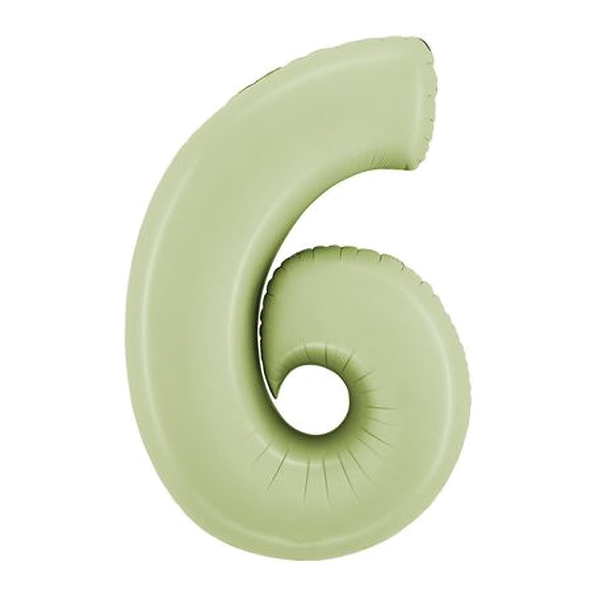 Zahlenballon Olive Satin 0–9 (86 cm) – Zahl 6