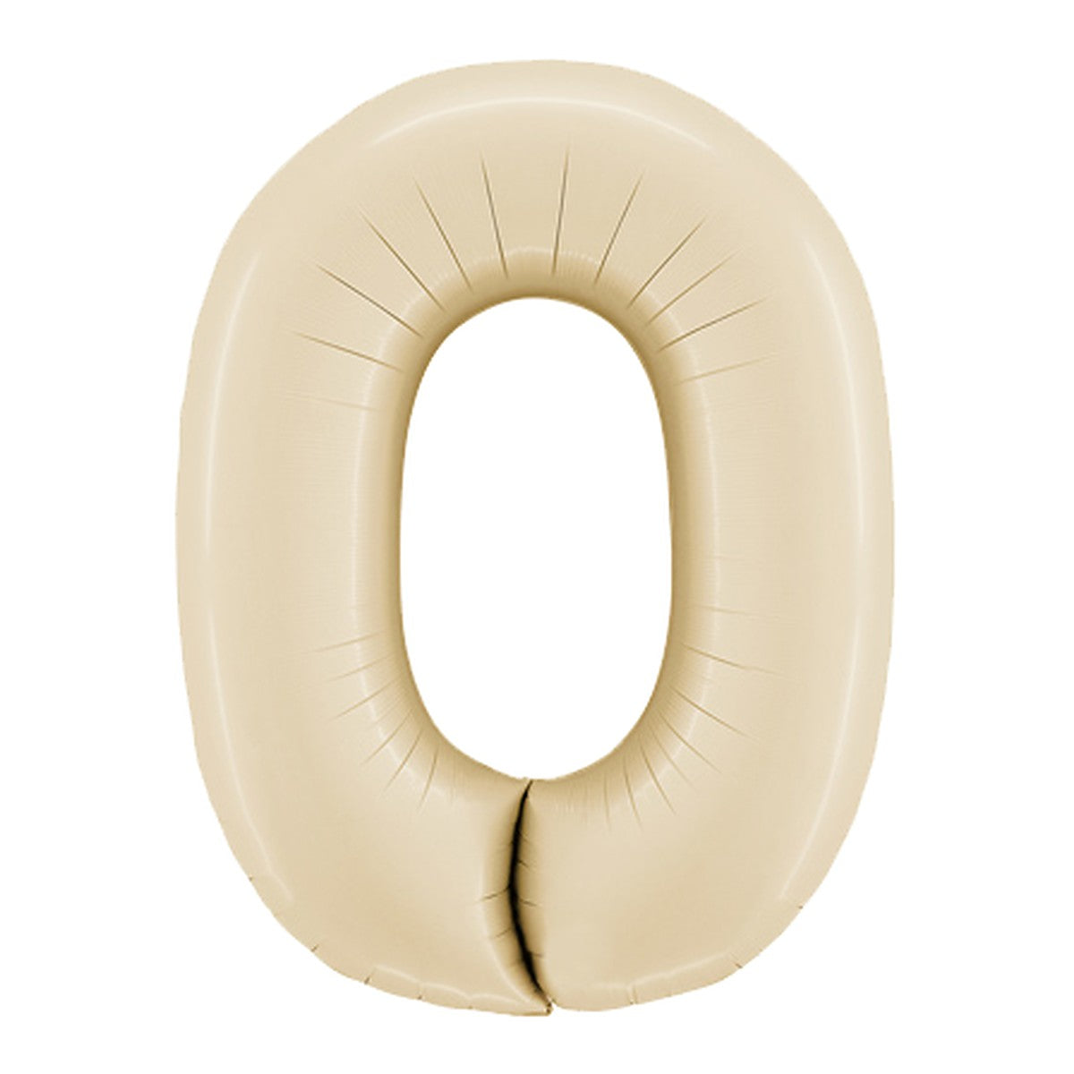 Zahlenballon Midi Creme Satin 0–9 (65 cm) – Zahl 0