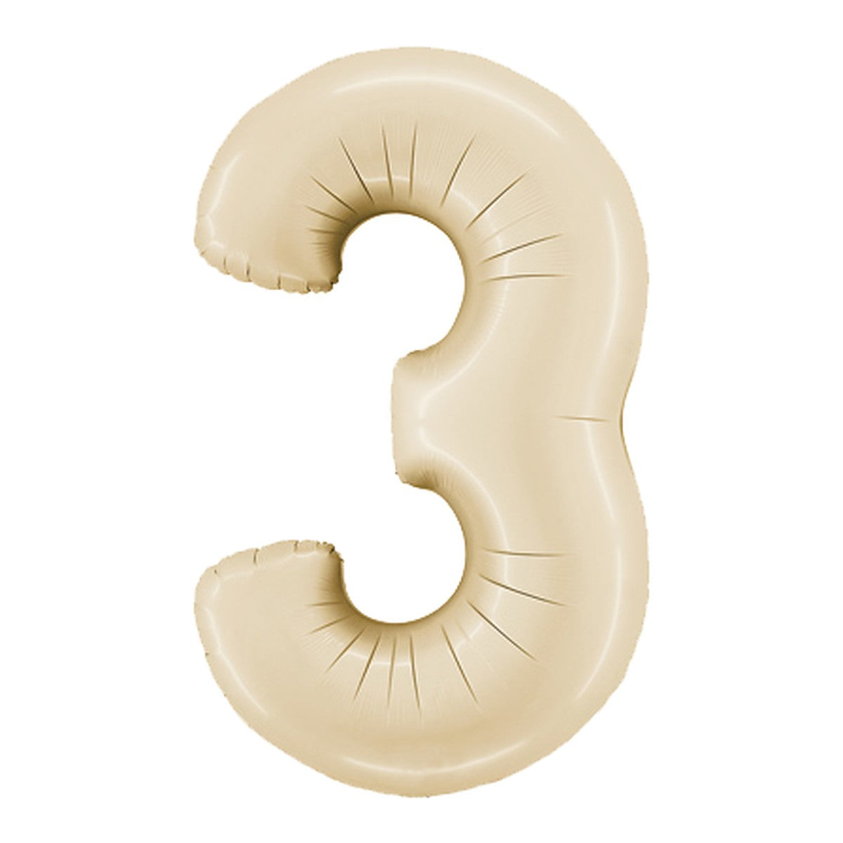 Zahlenballon Midi Creme Satin 0–9 (65 cm) – Zahl 3