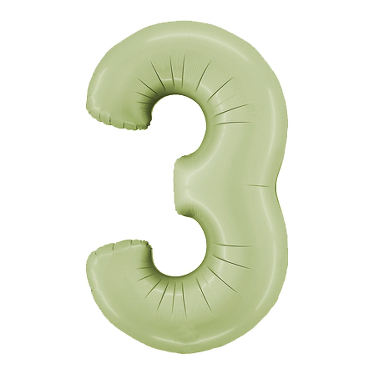 Zahlenballon Midi Olive Satin 0–9 (65 cm) – Zahl 3