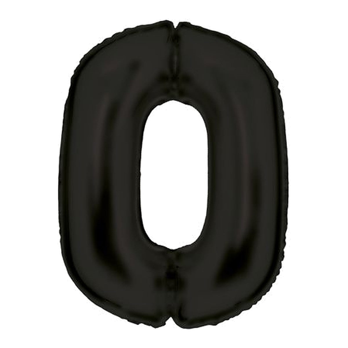 Zahlenballon Schwarz Satin 0–9 (86 cm) – Zahl 0