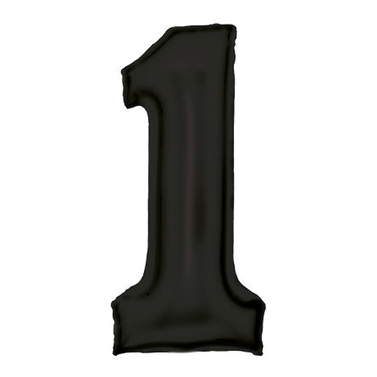 Zahlenballon Schwarz Satin 0–9 (86 cm) – Zahl 1