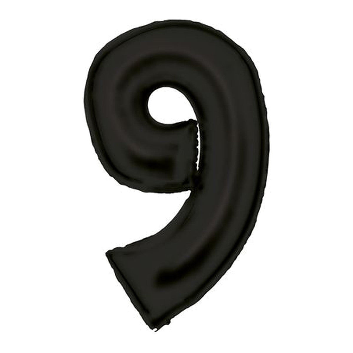Zahlenballon Schwarz Satin 0–9 (86 cm) – Zahl 9