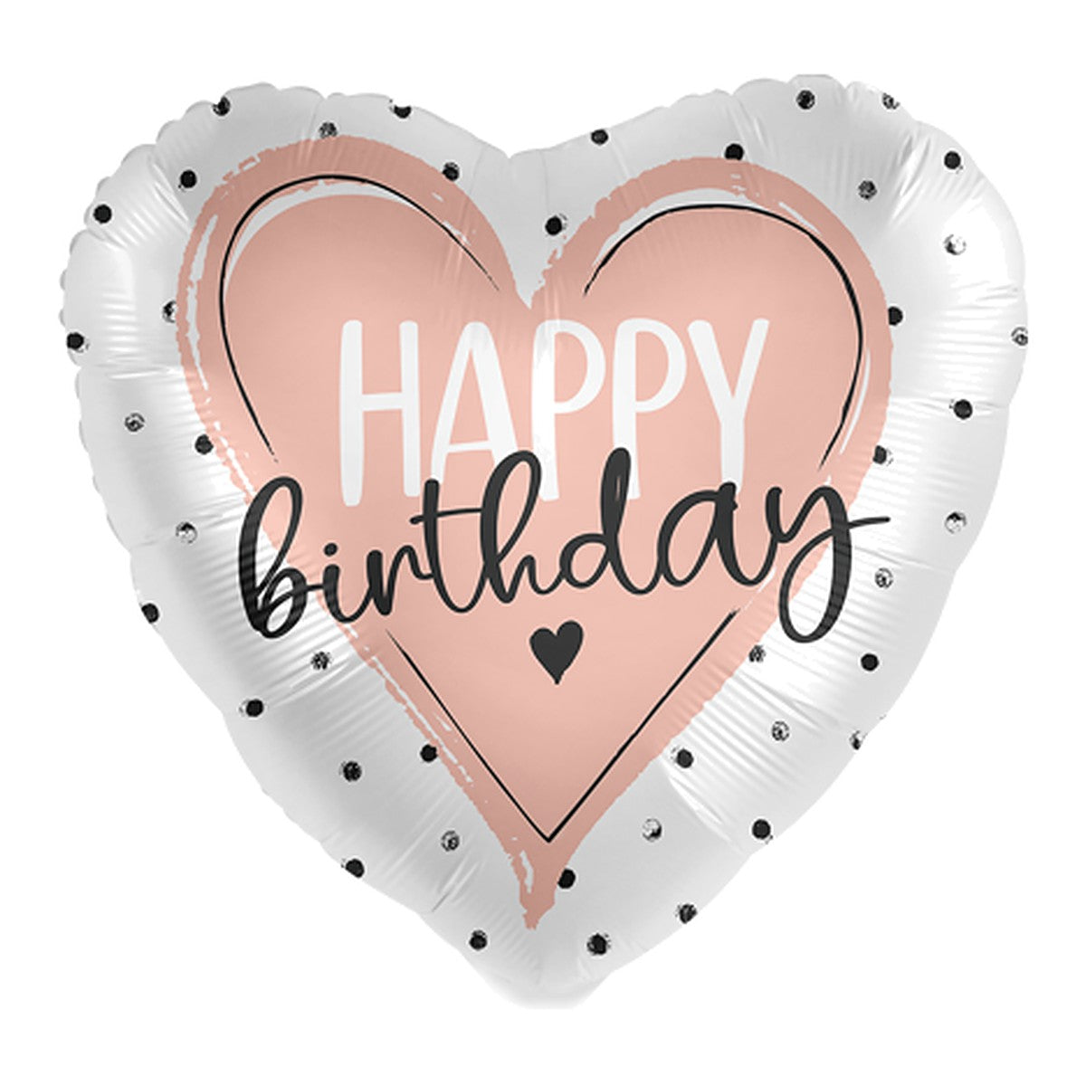 Birthday rosegold Herz Folienballon – Grösse: Maxi · ungefüllt