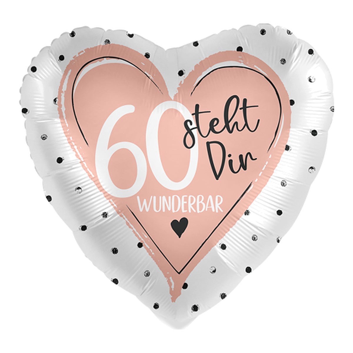 60 steht dir Herz Folienballon – Grösse: Midi · ungefüllt