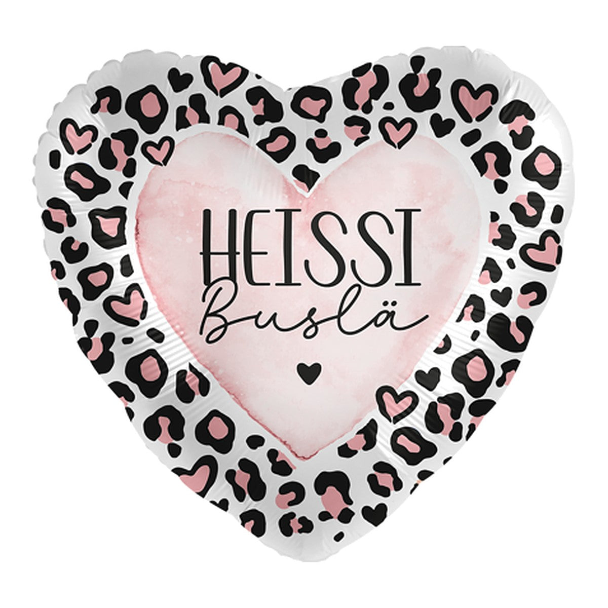 Heissi Buslä Herz Folienballon – Grösse: Midi · ungefüllt