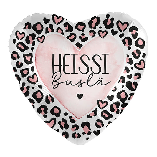 Heissi Buslä Herz Folienballon – Grösse: Midi · ungefüllt