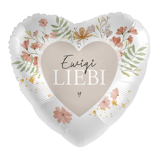 Ewigi Liebi Herz Folienballon – Grösse: Midi · ungefüllt