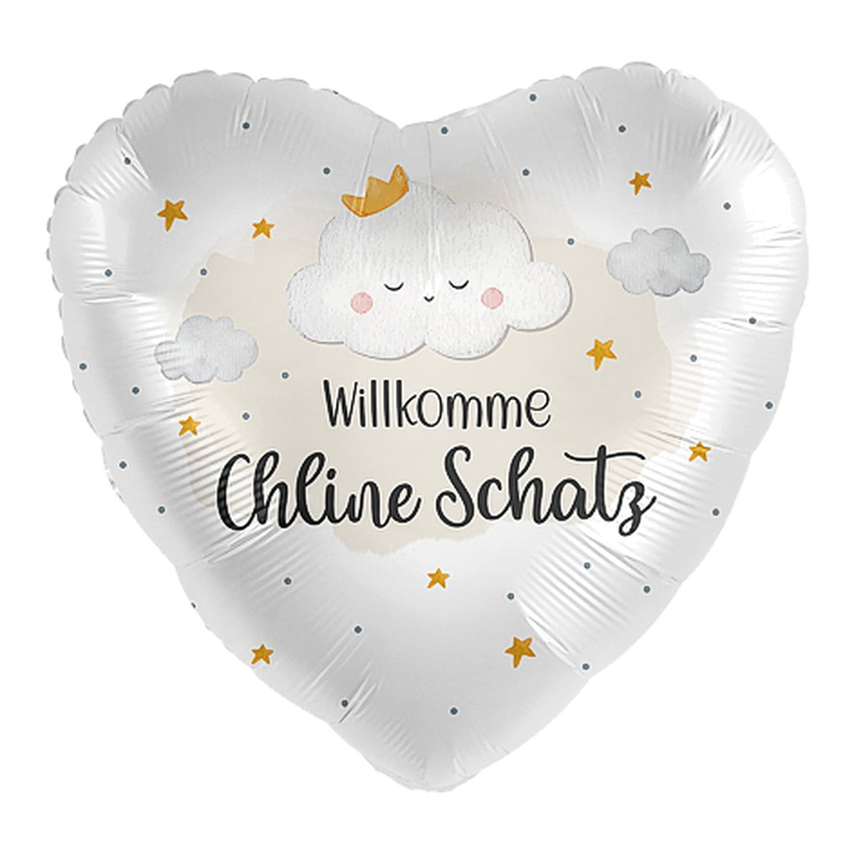 Willkomme chline Schatz Herz Folienballon – Grösse: Midi · ungefüllt